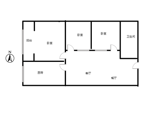 汇元上城3室2厅1卫户型图