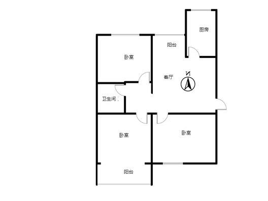 翔天万和城2室1厅1卫户型图