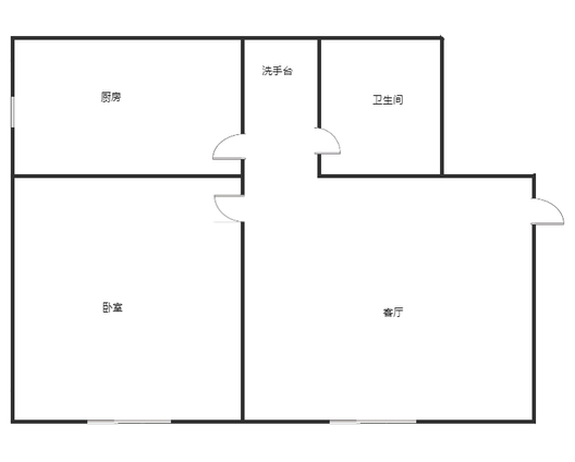 学府澜湾一期1室1厅1卫户型图