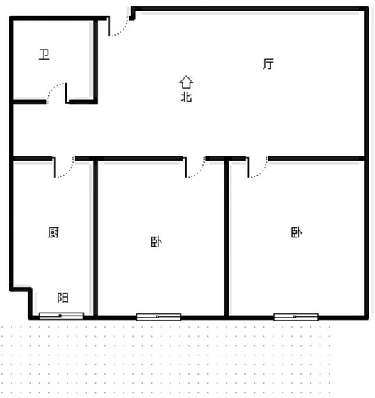 汇元尚品2室1厅1卫户型图