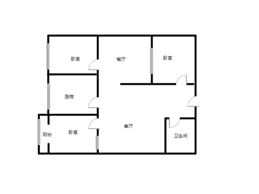 汇元上城3室2厅1卫户型图