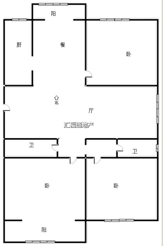 技校家园3室2厅2卫户型图