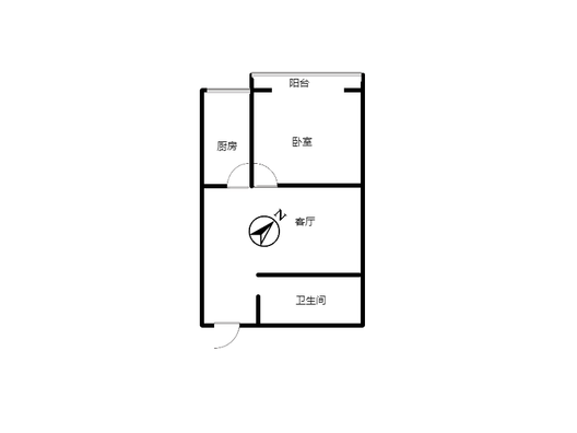 汇元上城1室1厅1卫户型图