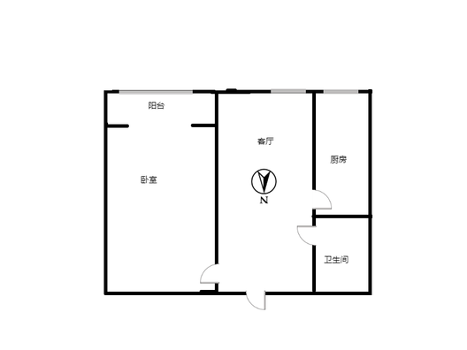 三五四三社区居民委员会1室1厅1卫户型图