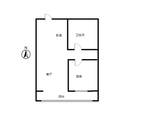 汇元新天地1室1厅1卫户型图