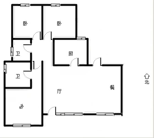 鸿坤理想湾3室2厅2卫户型图