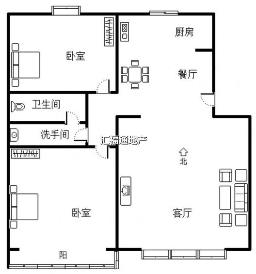 宏远景园2室2厅1卫户型图