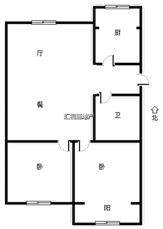 县府小区2室2厅1卫户型图