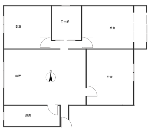 北新家园（锦绣范阳）3室1厅1卫户型图