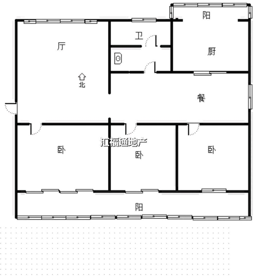 物资局小区3室2厅1卫户型图