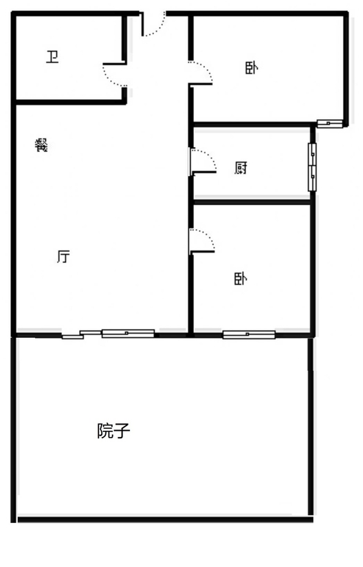 高铁新干线2室2厅1卫户型图