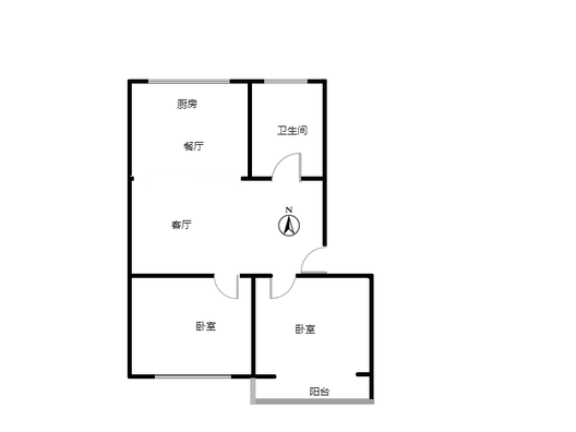 清凉寺居民小区2室2厅1卫户型图