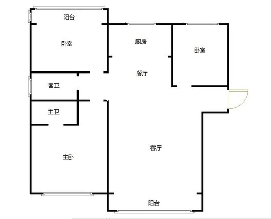 惠友万悦城3室2厅2卫户型图