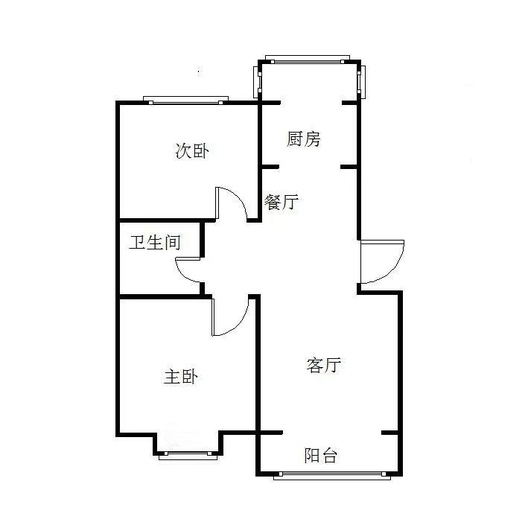 同善园小区2室2厅1卫户型图