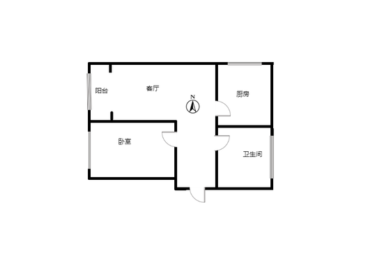 新加坡花园1室1厅1卫户型图