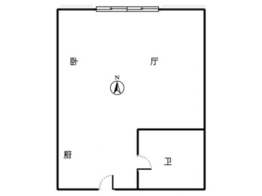 京第银座1室1厅1卫户型图