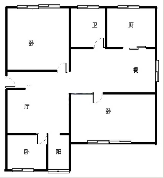 东兴小区（西院）3室2厅1卫户型图