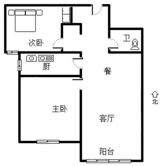 K2狮子城2室2厅1卫户型图