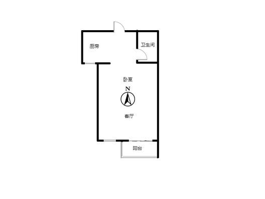 农大人才家园1室1厅1卫户型图