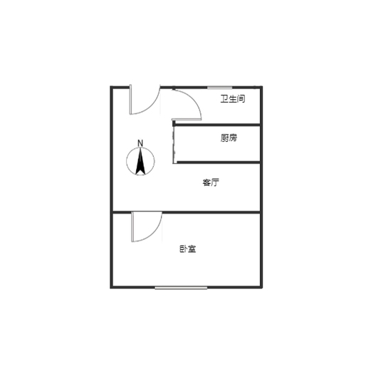 富景华庭1室1厅1卫户型图