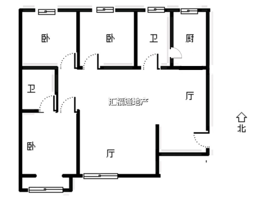联合七号院3室2厅2卫户型图