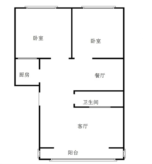 华阳小区2室2厅1卫户型图