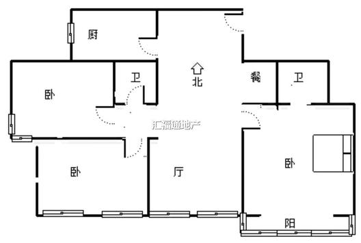 公园壹号3室2厅2卫户型图
