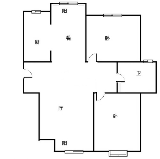 技校家园2室2厅1卫户型图