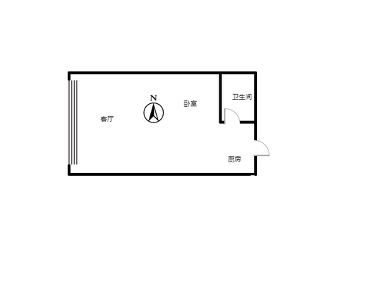 金街公寓1室1厅1卫户型图