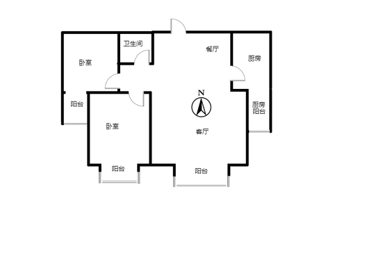 紫竹园2室2厅1卫户型图