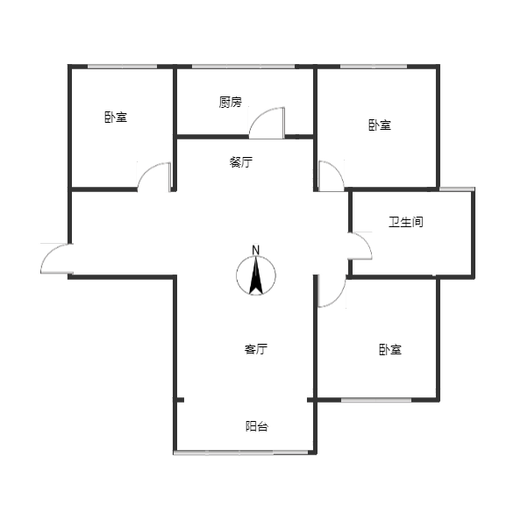 新怡家园小区3室2厅1卫户型图