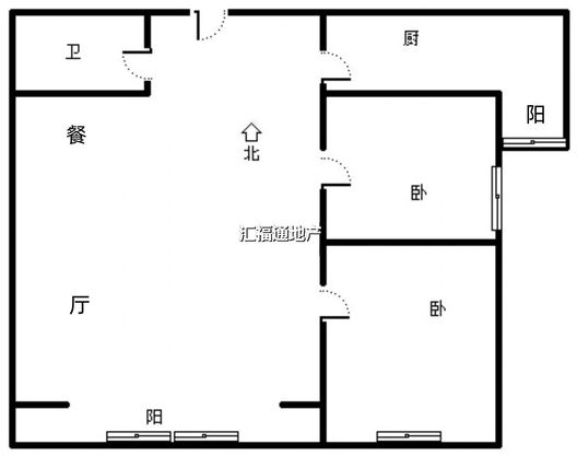 天筑逸城2室2厅1卫户型图
