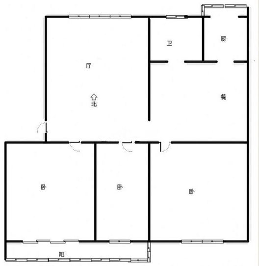 欣欣庄园3室2厅1卫户型图