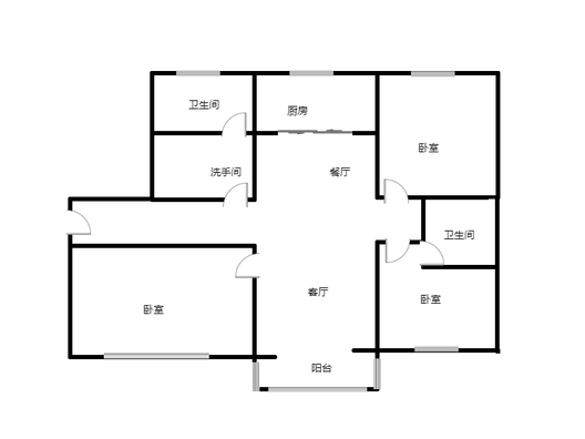 金色家园3室2厅2卫户型图