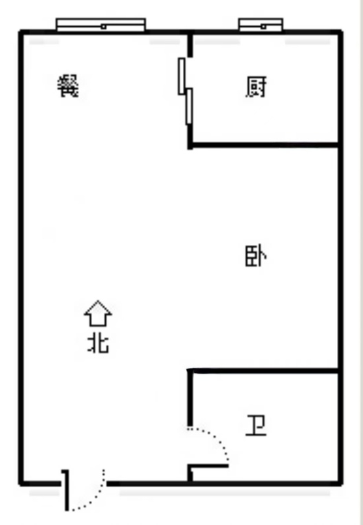 金竹花园1室1厅1卫户型图