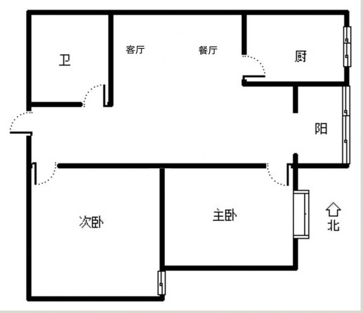 北新家园（锦绣范阳）2室2厅1卫户型图