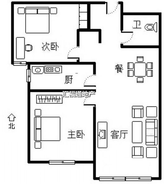 K2狮子城2室2厅1卫户型图