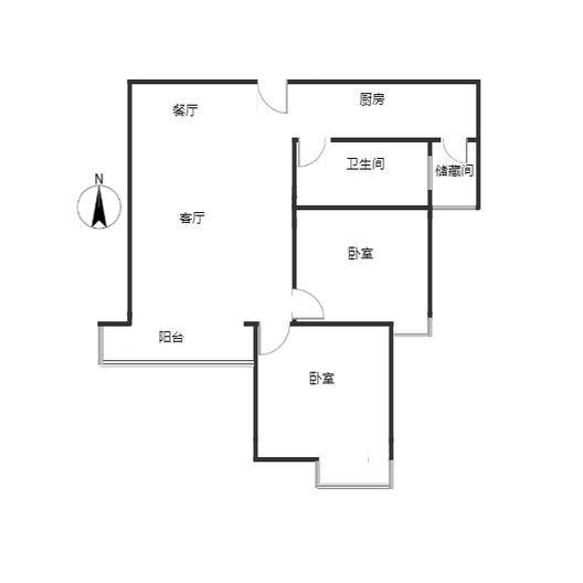 天伦湾嘉园2室2厅1卫户型图