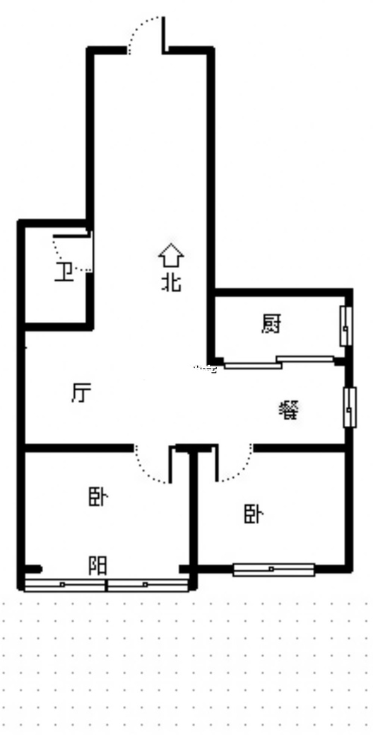 天保绿城2室2厅1卫户型图