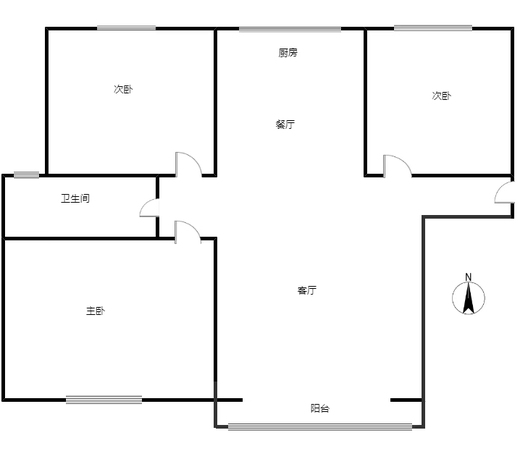 技校家园3室2厅1卫户型图