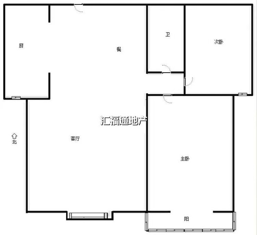 水岸花城2室2厅1卫户型图