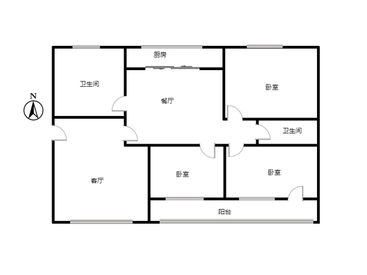 长天小区3室2厅2卫户型图