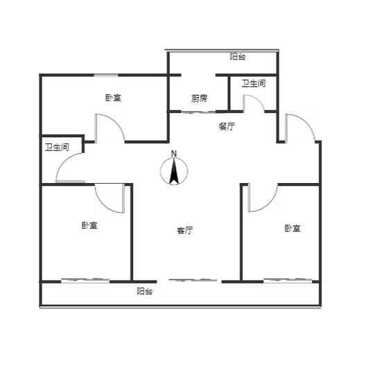 怡安小区3室2厅2卫户型图