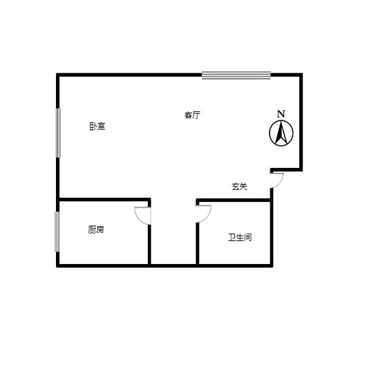 汇元四季橙1室1厅1卫户型图