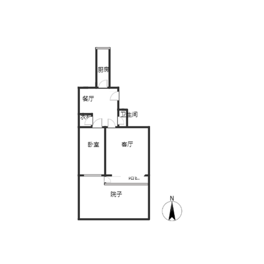 矿山局家属楼南院1室2厅1卫户型图