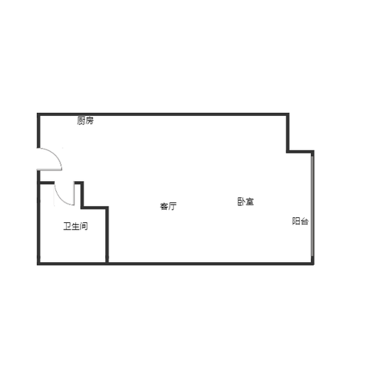 万科城际之光1室1厅1卫户型图