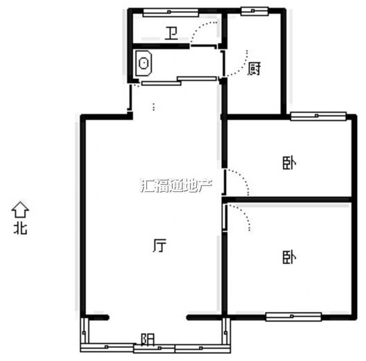 东方家园2室2厅1卫户型图