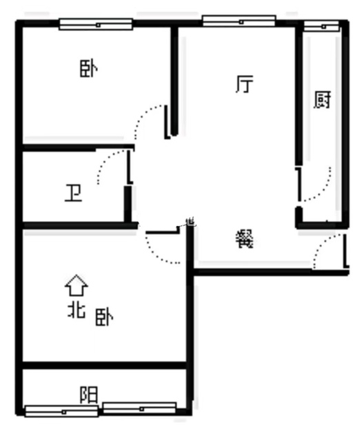 公园壹号2室2厅1卫户型图