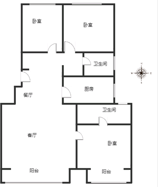 学府澜湾二期3室2厅2卫户型图