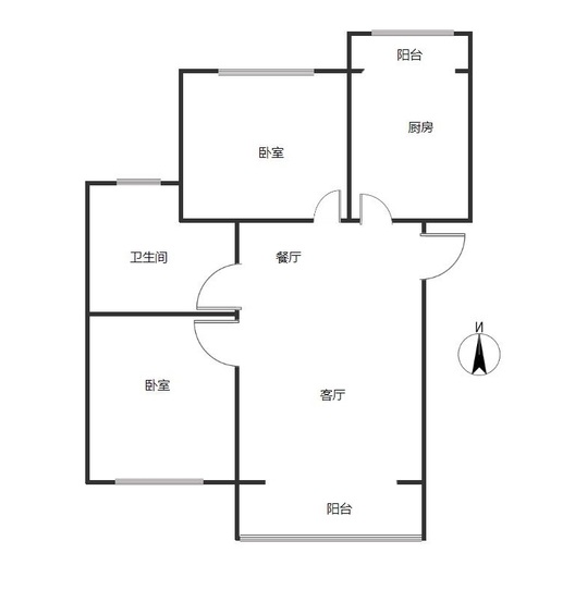 同善园小区2室2厅1卫户型图